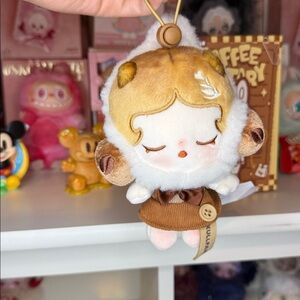 Charming Brown and Cream Plush Sheep Toy
